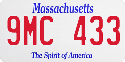 MA license plate 9MC433