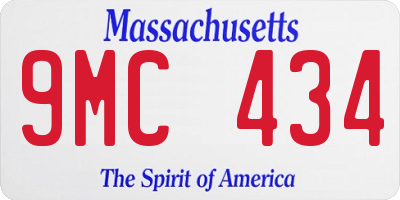 MA license plate 9MC434