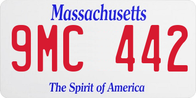 MA license plate 9MC442