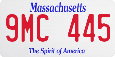 MA license plate 9MC445