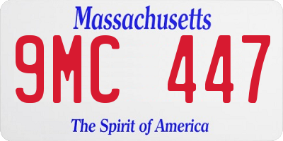 MA license plate 9MC447