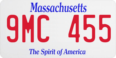 MA license plate 9MC455