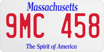 MA license plate 9MC458