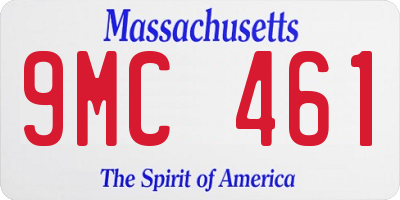 MA license plate 9MC461