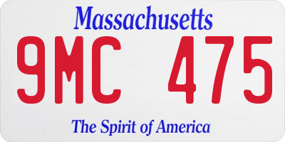 MA license plate 9MC475