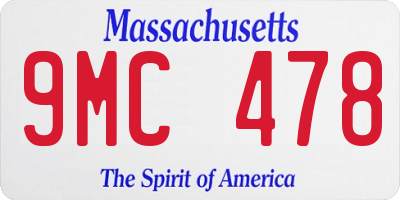 MA license plate 9MC478