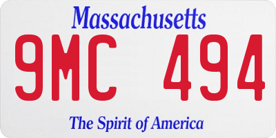 MA license plate 9MC494