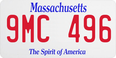 MA license plate 9MC496