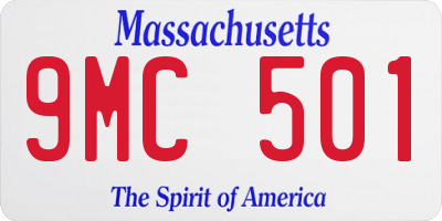 MA license plate 9MC501