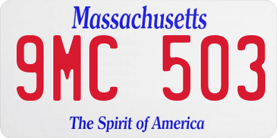 MA license plate 9MC503
