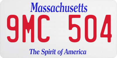 MA license plate 9MC504