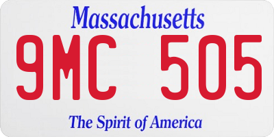 MA license plate 9MC505