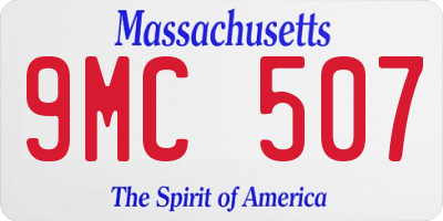 MA license plate 9MC507