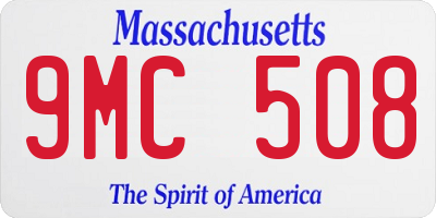 MA license plate 9MC508