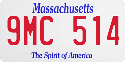 MA license plate 9MC514