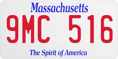 MA license plate 9MC516