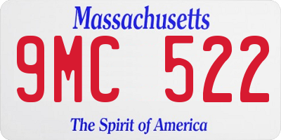 MA license plate 9MC522