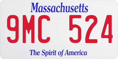 MA license plate 9MC524