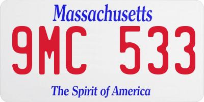 MA license plate 9MC533