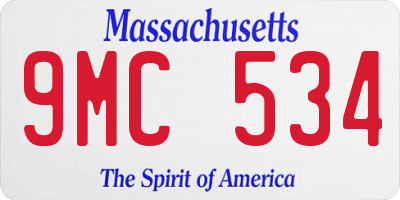 MA license plate 9MC534