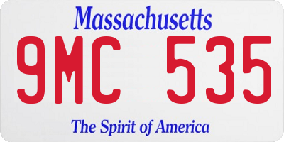 MA license plate 9MC535