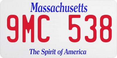 MA license plate 9MC538