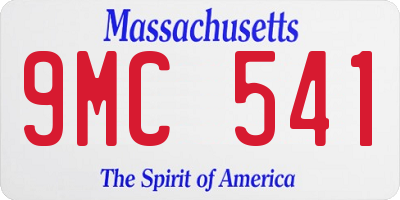 MA license plate 9MC541