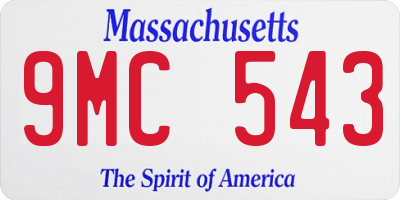 MA license plate 9MC543