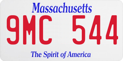 MA license plate 9MC544