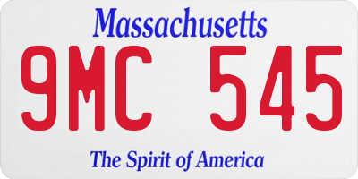 MA license plate 9MC545