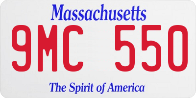 MA license plate 9MC550