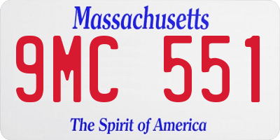 MA license plate 9MC551
