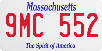 MA license plate 9MC552