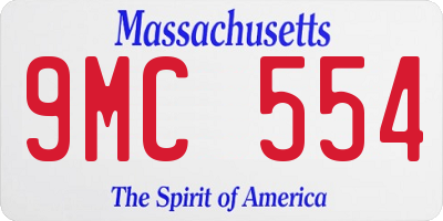 MA license plate 9MC554