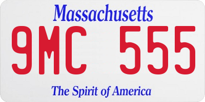 MA license plate 9MC555