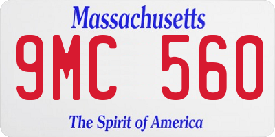 MA license plate 9MC560