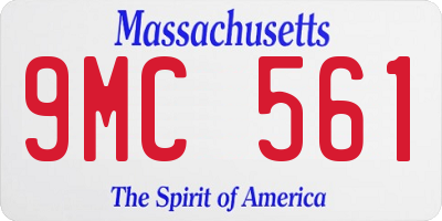 MA license plate 9MC561