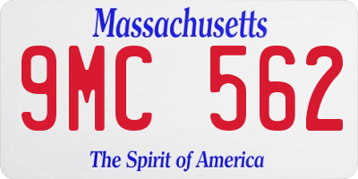 MA license plate 9MC562