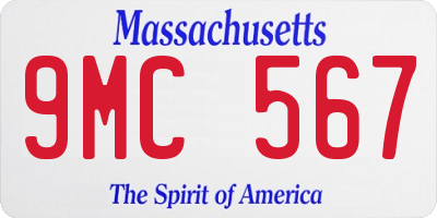 MA license plate 9MC567
