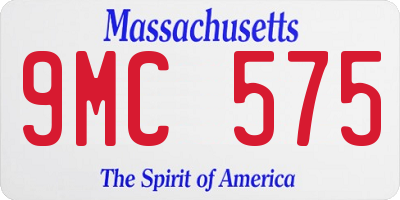 MA license plate 9MC575