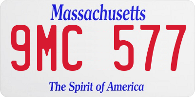 MA license plate 9MC577