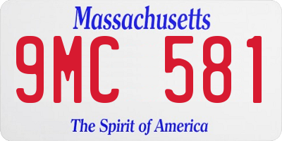 MA license plate 9MC581