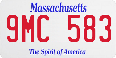 MA license plate 9MC583
