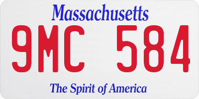 MA license plate 9MC584