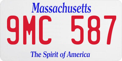 MA license plate 9MC587