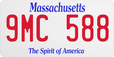 MA license plate 9MC588