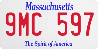 MA license plate 9MC597