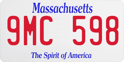MA license plate 9MC598