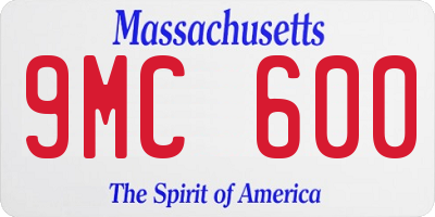 MA license plate 9MC600