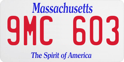 MA license plate 9MC603